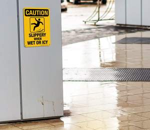 ป้ายเตือนความปลอดภัย-ป้ายเตือนการจราจรกลางแจ้งทรงสี่เหลี่ยมผืนผ้าทำจากอะลูมิเนียมเคลือบฟิล์มสะท้อนแสงพิมพ์ด้วยรังสียูวีสำหรับเตือนระวังพื้นลื่นเมื่อเปียกหรือมีน้ำแข็ง - Product Image 6