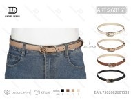 Cinturón de Cuero Vacuno para Mujer de 2.5cm y 110cm con Hebilla Rectangular de Aleación, Color Sólido Informal - Product Image 3