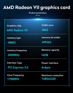 99% New AMD Radeon VII 16GB card đồ họa 4096bit 8 + 8Pin giao diện mi50 GPU Fro máy chủ PC Card đồ họa Video AMD Radeon VII - Product Image 2