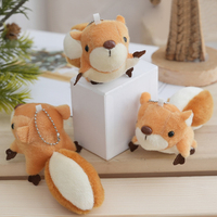 Petit écureuil en peluche, jouet mignon, pendentif de sac, porte-clés, rembourrage en coton PP