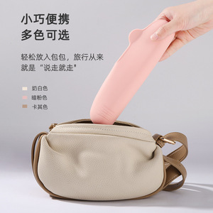Silicone <b>Makeup</b> <b>Brush</b> <b>Case</b> Portable Travel Cosmetic Bag Solid Color Waterproof Storage Pouch For Everyday Use - Product Image 5