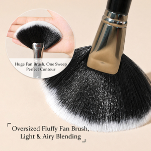 YIXIA 7-Piece Makeup <b>Brush</b> Set Synthetic Hair Black Case Face Beauty Tools Foundation Blush Eyeshadow <b>Brushes</b> - Product Image 6