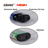Briquet électronique coupe-vent MK à jet de gaz, personnalisable avec logo, en plastique, flamme moderne, pour fumeurs