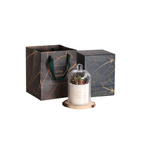 Bougie parfumée à la cire de soja avec parfum d'aromathérapie, pot en verre, non toxique, design moderne pour les fêtes/de Noël