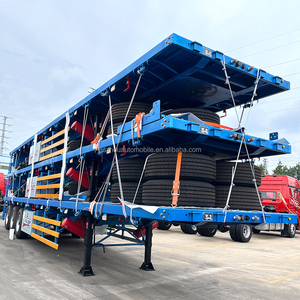 Promotion : <span class=keywords><strong>Remorque</strong></span> plateau 3 essieux 40 pieds, capacité 50 tonnes, pour transport de conteneurs et châssis, disponible en 20 pieds, 50 pieds et 53 pieds - Product Image 5
