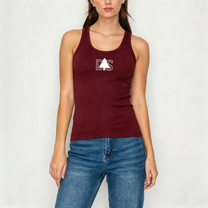 Lightweight Custom DTG Print 180Gsm 2*2 Rib Knit Breathable Snug Fit Everyday Outfit <b>Tank</b> <b>Women</b> Racerback <b>Tank</b> <b>Top</b> - Product Image 4