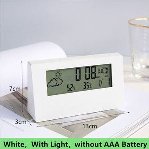 Reloj despertador multifuncional Humedad digital Pronóstico del tiempo Termómetro Hidrómetro Escritorio y relojes de mesa - Product Image 5