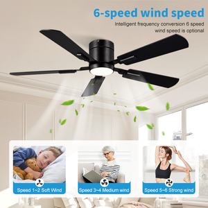 Ventilateur de plafond LED moderne à faible bruit pour salon et chambre, moteur réversible, pales en contreplaqué de 52 pouces, télécommande, modèle FX5 - Product Image 4