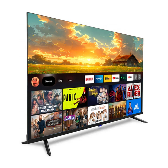 Factory OEM 4K QLED LED Smart TV 43" Black Android Google TV Wi-Fi Flat Screen
