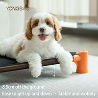 Lit pour chien Yongbao moderne en maille, surélevé, luxueux, rafraîchissant, antidérapant, amovible, lavable et durable