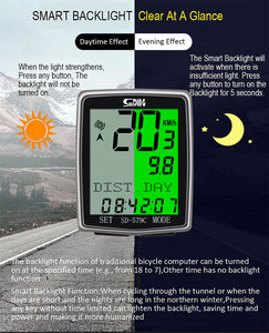 Sunding panoramique De Haute qualité mode d'affichage intelligent rétro-éclairage sans fil ordinateur de vélo - Product Image 5