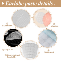 Patchs de soutien de boucle d'oreille hydrocolloïdes transparents Dos d'oreille pour oreilles tombantes Produits de soin d'oreille pour lobes déchirés ou étirés