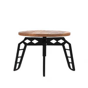 Muebles industriales, diseño moderno, mesa de centro superior de madera maciza, mesa de té para sala de estar - Product Image 1