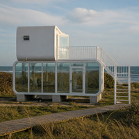 Maison capsule spatiale de luxe, maison préfabriquée modulaire, pod de vie mobile moderne, maison capsule prête à être expédiée pour hôtel de villégiature