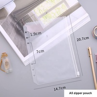 A5 A6 A7 A8 sac de rangement étanche carte plastique fermeture éclair poche planificateur 6 trous feuille lâche plastique PVC fermeture éclair dossier classeur