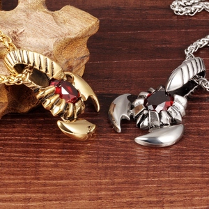 Collar Punk para Hombre, Colgante de Escorpión Judío, Animal, Dorado - Product Image 3