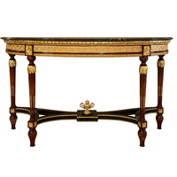 Table console classique européenne traditionnelle en bois massif sculpté Meubles de salon de luxe pour la maison