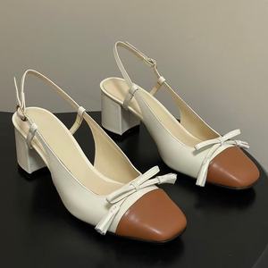 Sandalias de Tacón Bajo para Mujer, Diseño Cerrado y Duradero, con Parte Superior Acolchada de Piel de Vaca y Suela Antideslizante - Product Image 1