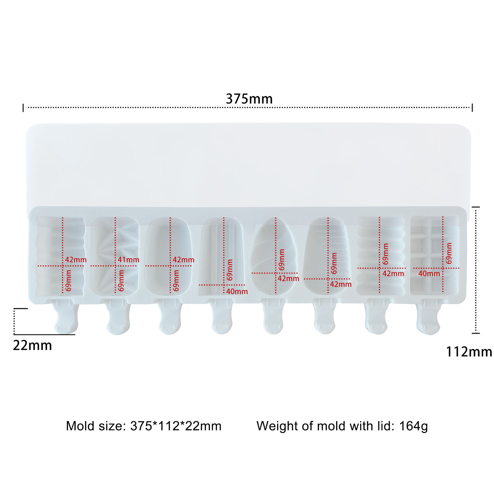 8 Cavity geometric J-360 - White