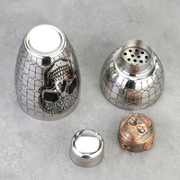 Shaker à cocktail Cobbler unique en forme de tête de crâne, 550 ml, lourd, pour bar, martini, margarita, vin, outils de mélange avec passoire intégrée