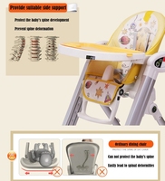 Chaise haute moderne pour bébé, pliable, avec double plateau, chaise d'alimentation à quatre roues pour enfants