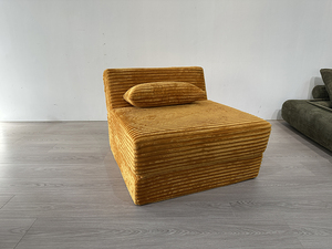 <span class=keywords><strong>Canapé</strong></span> <span class=keywords><strong>convertible</strong></span> modulaire sans cadre, entièrement rembourré, résistant aux rayures, en velours côtelé orange chaud, compressé, Vital - Product Image 5