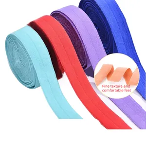 Factory Macaron Color fold over elastic band supply elastic belt with light elastic No light Wrap side band