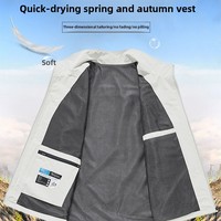 Gilet de Sécurité Respirant Homme Multi-Poches à Fermeture Éclair, Veste de Travail Extérieur Décontractée, Gilet de Pêche et Photographie