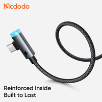 Mcdodo 594/584 6A USB-A ke USB-C 90 °   Kabel Pengisian Cepat Bersudut dengan Steker Sudut Kanan dan Fitur Mati Otomatis untuk Gaming & Mobil
