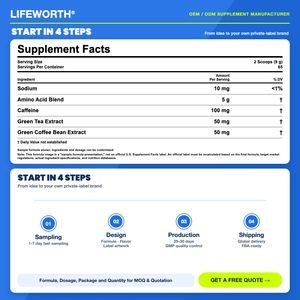 LIFEWORTH Mélange d'acides aminés essentiels, poudre énergétique naturelle à la caféine, saveur raisin, 65 portions, 585g, sans sucre ajouté, 9g - Product Image 6