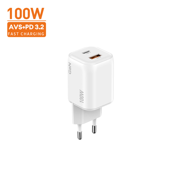 100W GaN Fast Charger With PD3.2 Dual Port Compact USB C Adapter for Samsung iPhone 15 Pro Max 5G Phone Mobile Accessories