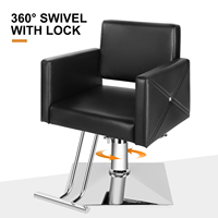 360 °   Chaise de coiffure pivotante avec éponge haute densité, chaise de barbier personnalisable pour salon de beauté