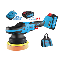 FIXTEC 20V Rechargeable Électrique Double Action Outil de Polissage Machine Sans Fil Polisseuse de Voiture avec Vitesse Variable 6 en Pad