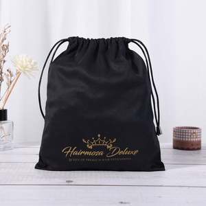 Sacs à cordon en satin de soie recyclable de luxe, sac à main pour perruque, chaussures de danse, logo personnalisé pour le stockage de cadeaux, emballage anti-poussière pour perruques - Product Image 6