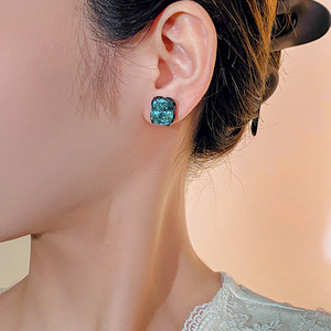 Fashion Jewelry Eco-friendly Copper Black Gold Plated 10*12mm Multicolor <b>Earring</b> Colored 2026 for Trendy Colorful Style - Product Image 2