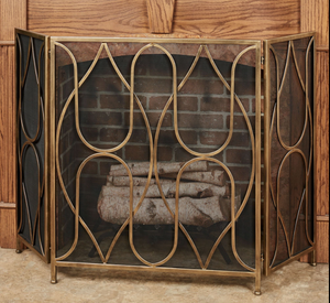 Best Seller High Temperature Resistant Gold Metal <strong>Fireplace</strong> Mesh Screen Premium <strong>Accessory</strong> for <strong>Fireplaces</strong> - Product Image 1
