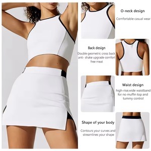 Conjunto de ropa de tenis de Yoga personalizado al por mayor para mujer, ropa de Yoga para deportes al aire libre, ropa de Fitness de gas húmedo para mujer - Product Image 4