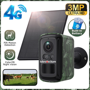 Caméra <span class=keywords><strong>de</strong></span> sécurité miniature 2K 4MP 4G avec carte SIM, camouflage, extérieure, sans fil, alimentée par énergie solaire, caméra IP CCTV, détection <span class=keywords><strong>de</strong></span> mouvement PIR - Product Image 4