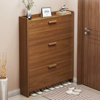 Mobilier de maison Armoire à chaussures élégante et simple à trois niveaux Armoire à chaussures moderne et minimaliste ultra-mince Armoire à chaussures d'entrée