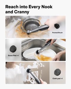 Brosse de nettoyage HOTO rechargeable pour joints, étanche IPX7, pour salle de bain, <span class=keywords><strong>carrelage</strong></span>, coins et fentes, nettoyeur rotatif sans fil - Product Image 4