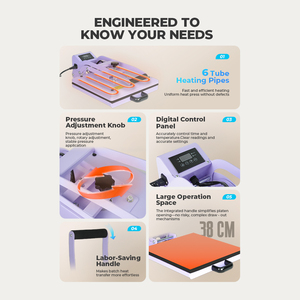 Presse à chaud pour l'impression de logos 38x38cm pour la fabrication de tampons personnalisés, le gaufrage et le débossage sur divers matériaux - Product Image 4