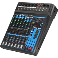 Mixer Audio Analog Profesional GM8 8 Kanal dengan 24 Efek DSP, EQ Stereo 7-Band, Perekaman USB, dan Phantom Power 48V