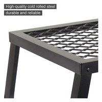 Grille de barbecue, grille de feu de camp, grille en acier inoxydable, filet en maille métallique, hauteur réglable, gril à charbon en acier