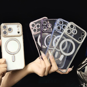 아이폰 17 프로 맥스 케이스용 라인스톤 MOQ 500개, 아이폰17 투명 TPU 케이스용 유용한 보호 케이스, 아이폰 17 고급 마그네틱 케이스 - Product Image 1