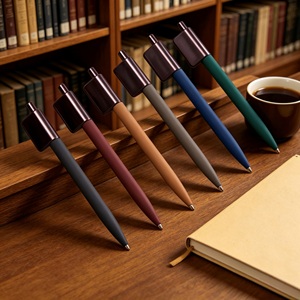 Stylo gel 0,5 mm couleur bonbon, corps métallique, pour usage professionnel, bureautique et étudiant, avec impression de logo personnalisée pour publicité et signatures - Product Image 5