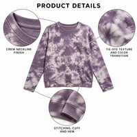 Sweat-shirts en molleton bouclette tie-dye effet nuage, vierges et unis, en gros et en vrac, fabricant de vêtements sous marque privée