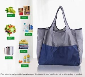 Bolsa de Compras Plegable Portátil de Tela Oxford Ecológica Extra Grande con Logotipo Personalizado para Supermercado - Product Image 2