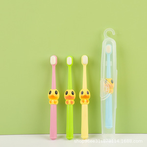 Little Yellow Duck Toothbrush Soft Bristles For Children Age 3-12 Colorful Manual Toothbrush With Case - Product Image 1