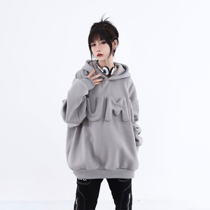YHH-057 Factory <span class=keywords><strong>Trader</strong></span> Y2K Sweat-shirt unisexe gris à broderie tridimensionnelle surdimensionné - Product Image 1