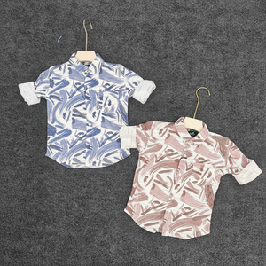 Chemise décontractée à manches longues pour garçons, col en V, séchage rapide, imprimé fantaisie, en polyester/coton, Premium REVOLUSION by RF, couleur noire. - Product Image 1